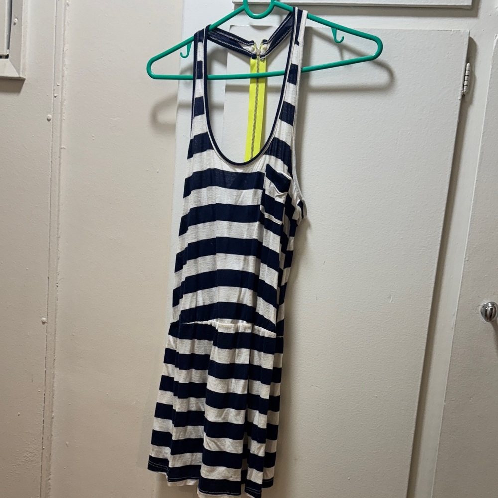 Striped Navy and White Mini Dress